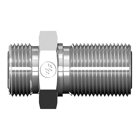 World Wide Fittings Male Flat Face O-Ring Bulkhead to Male Flat Face O-Ring Straight Union 4325X04X04